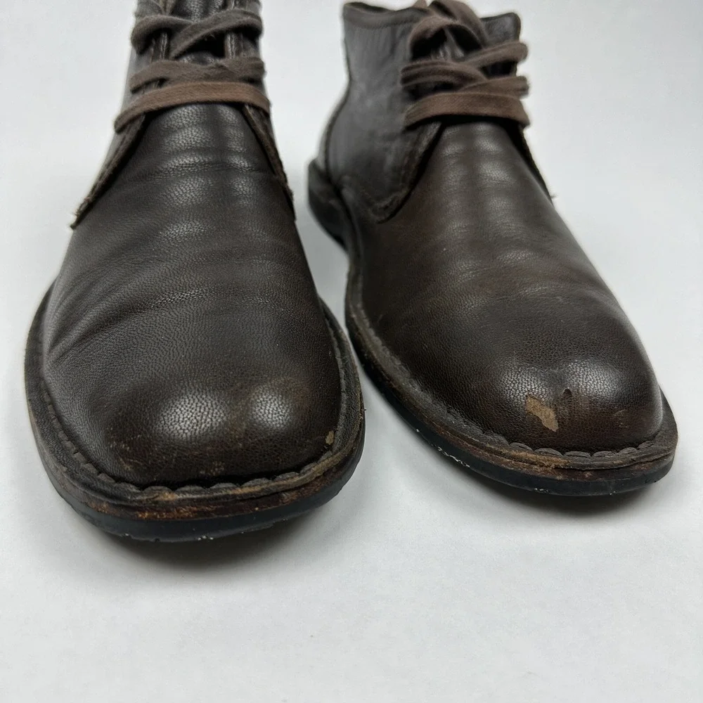 John Varvatos Chukka Boots‎ Mens Brown Leather Lace Up Spain Heritage Rugged